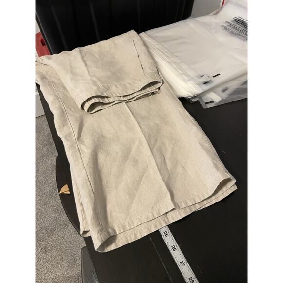 J Jill Love Linen Womens Pants Large Beige Linen Relaxed Wide Leg Lagenlook - Picture 8 of 9